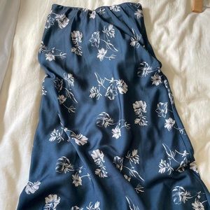 urban outfitters blue midi satin skirt size small